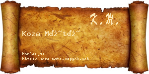 Koza Máté névjegykártya
